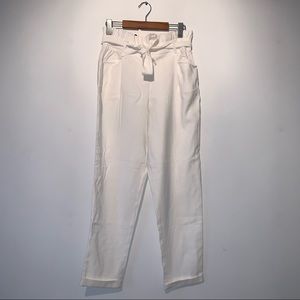 NWT Zara White paper-bag belted Pants